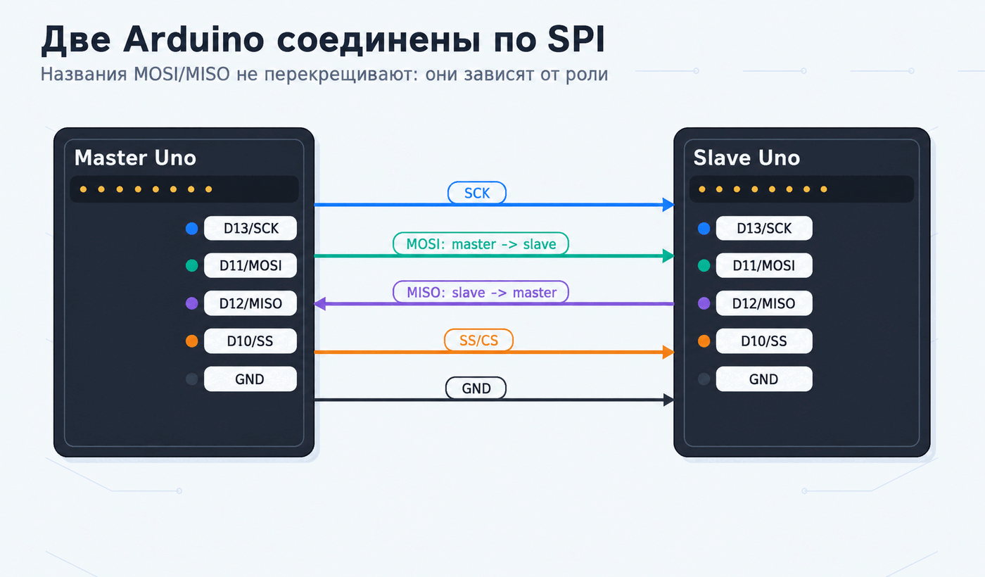 Две Arduino соединены по SPI
